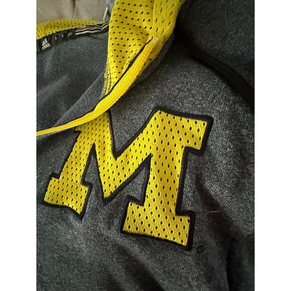 Adidas Gray & Yellow UNIVERSITY OF MICHIGAN Full Zip Climawarm Track Jacket S - Picture 7 of 8